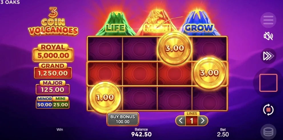 3 Coin Volcanoes Slot
